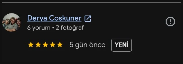 Google yorumu - Derya Coskuner