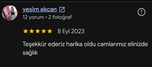Google yorumu - Yesim Akcan